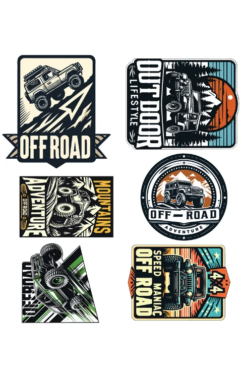 Off Road Adventure Packet Sticker | Printed In Premium Gloss Vinyl With FPF(Fade Protection Film), Water Proof, Precut Sticker, Pack Of 1, Size 2.0 Inches